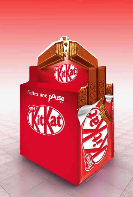 PLV KitKiat - présentoir barres de chocolat 4 fingers