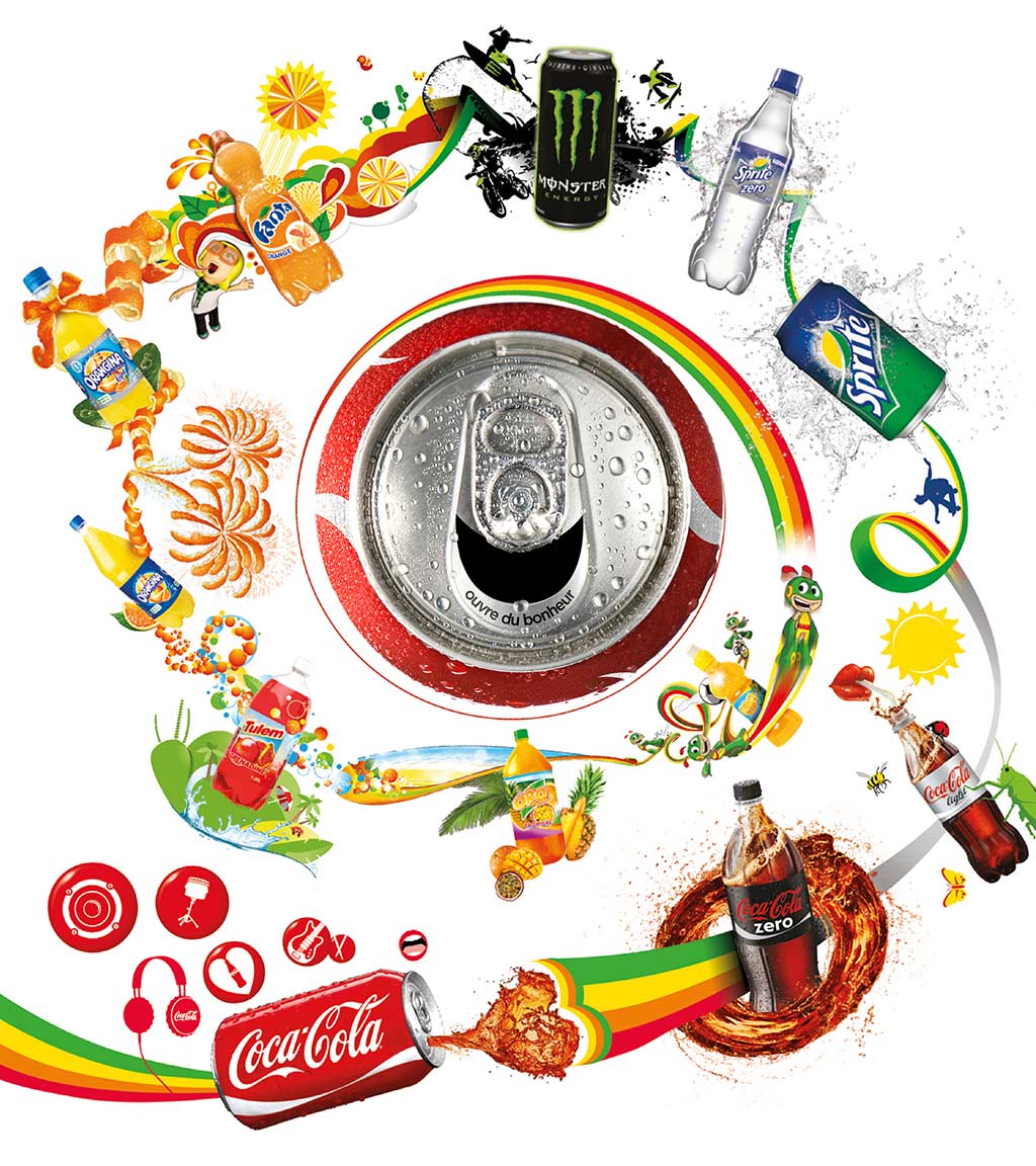 The Coca-Cola Company Light Coke Zero Sprite Monster Energy Drink Fanta Orangina Twirl Tourbillon Soda Splash
