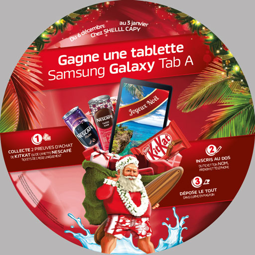 KitKat Noel Xmas Christmas Wobbler Stop-rayon OP WIN Gagne Tablette Samsung Galaxy Tab A Kit Kat PLV Trade Nescafe