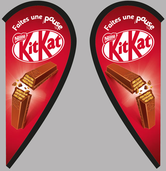 KitKat mini flag oriflamme PLV voile - Faites une pause Kit Kat