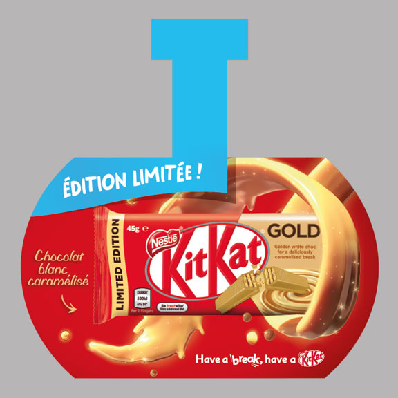 KitKat Gold Wobbler Stpo-rayon Édition Limitée Launch New Nouveau